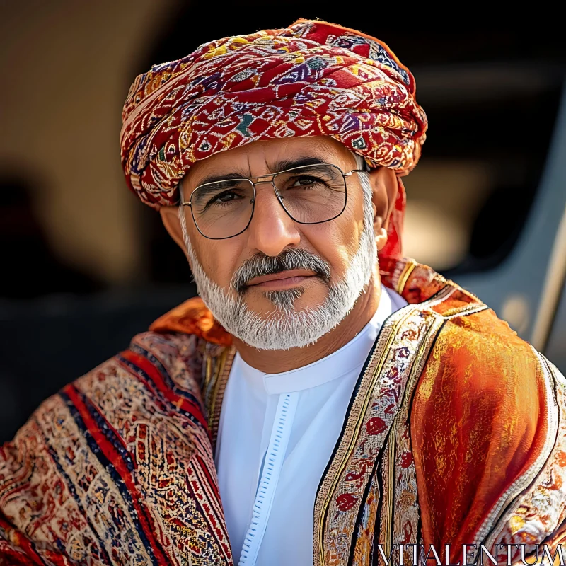 Middle Eastern Man in Cultural Dress AI Image