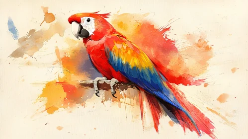 Colorful Parrot Painting