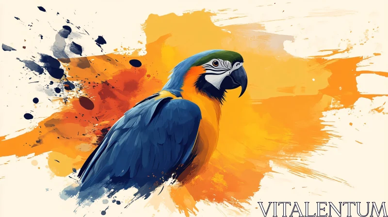 Vivid Parrot Artwork with Splash of Colors AI Image