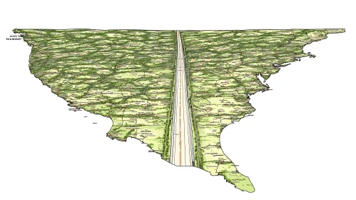 Detailed Terrain Map of USA