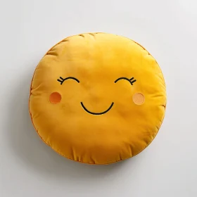 Orange Round Smiley Cushion