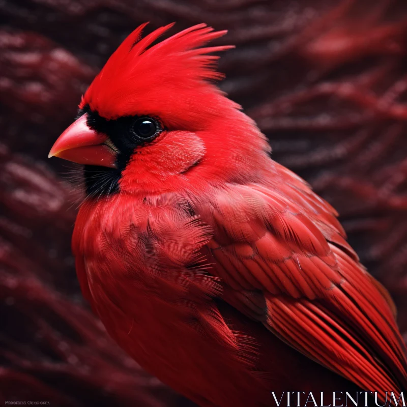 AI ART Red Cardinal in Detailed Portrait