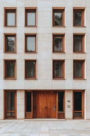 Contemporary Building Design with Symmetrical Windows