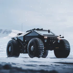 Off-Road Vehicle in Winter Scene