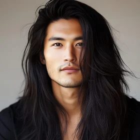 Man with Long Hair Portrait