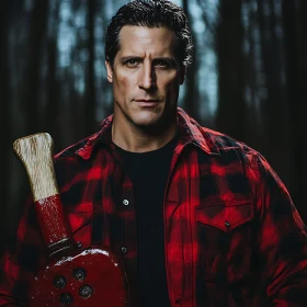 Mysterious Lumberjack in Red Plaid