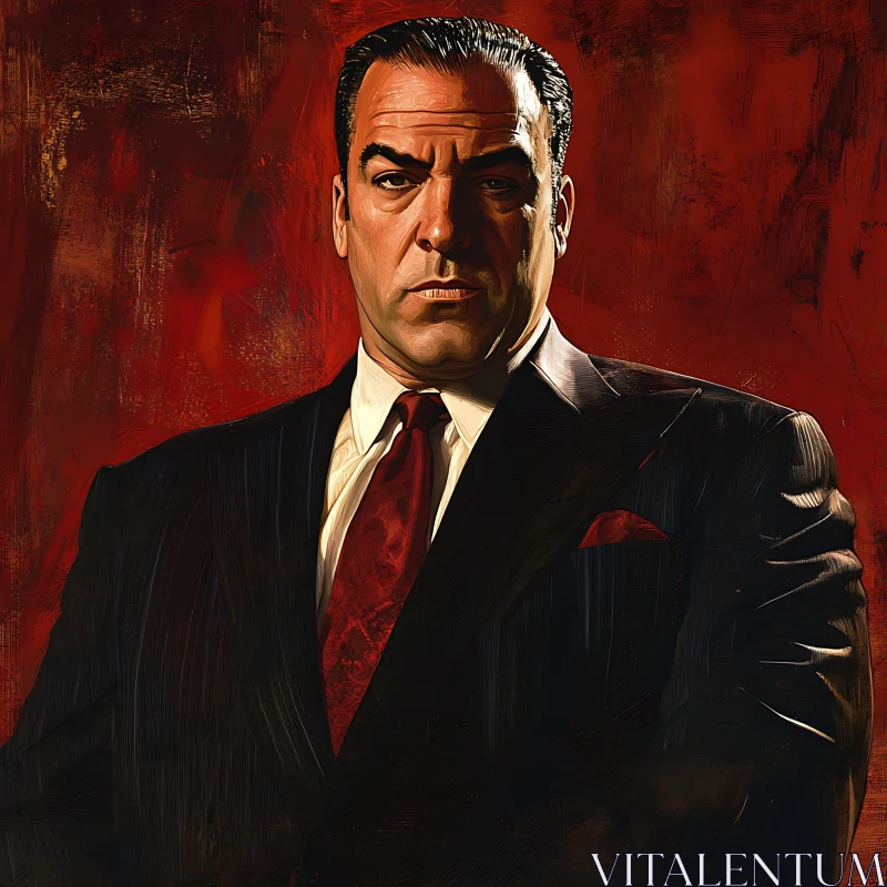 Authoritative Male Portrait with Red Background