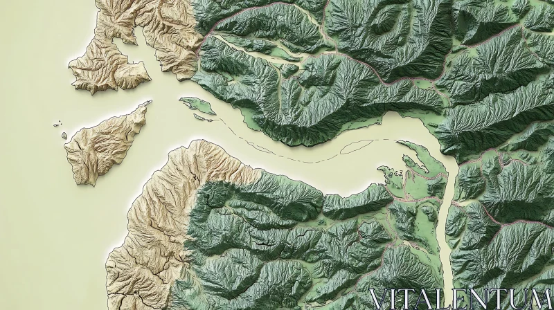 Intricate Terrain Detailed Topographic Map