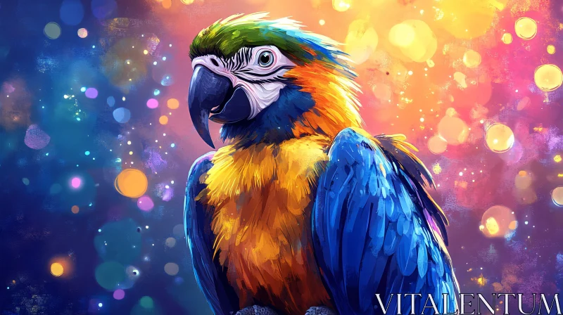 Brilliant Parrot with Artistic Background