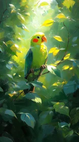 Parrot in Lush Canopy
