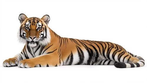 Regal Tiger Posing Against Minimalist Backdrop