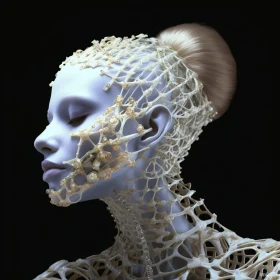 Futuristic Mesh Adorned Cyborg