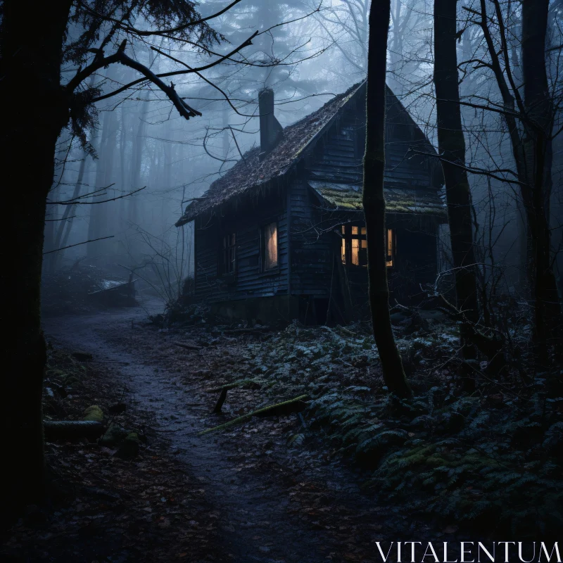 Enigmatic Cabin in the Woods AI Image