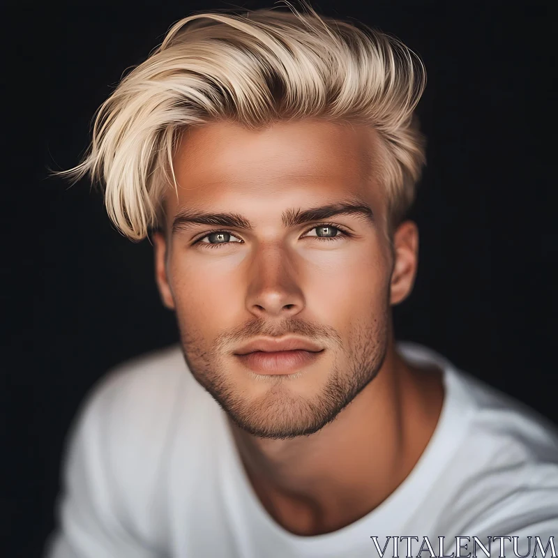 AI ART Serene Young Man with Blonde Hair