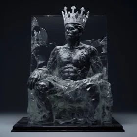 Majestic Monochrome King Sculpture