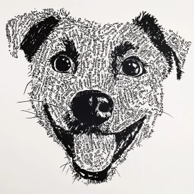 Word Art Dog Face