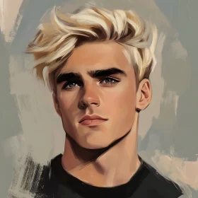 Blonde Male Model Digital Painting