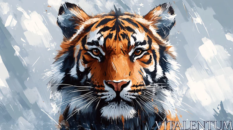 Striking Tiger Art AI Image