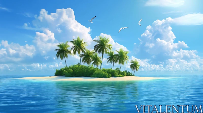 Peaceful Tropical Island AI Image