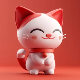 Joyful Cat Toy in Red and White Colors