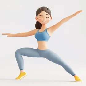 Yoga Pose Cartoon Art