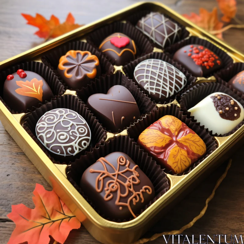 Gourmet Chocolates with Intricate Designs AI Image