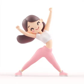 Cheerful Cartoon Figure Illustrating Happiness