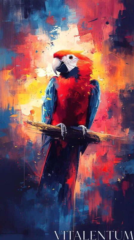 AI ART Colorful Parrot Art