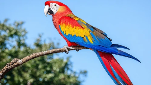 Colorful Scarlet Macaw in the Wild