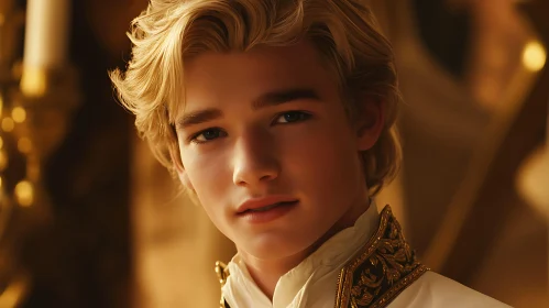 Regal Portrait of a Blonde Young Aristocrat