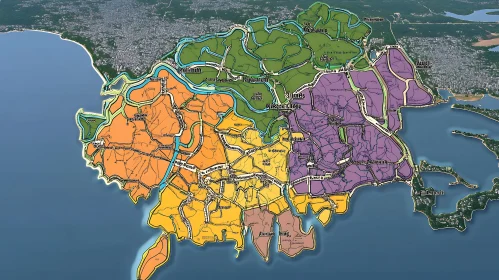 Urban Layout of a Coastal City