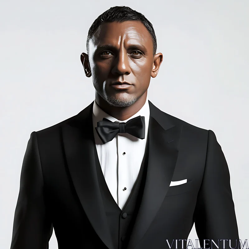 Sophisticated Man in Black Suit AI Image