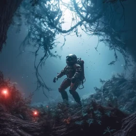 Uncharted Underwater Journey of an Astronaut