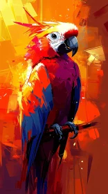 Vivid Abstract Parrot Painting