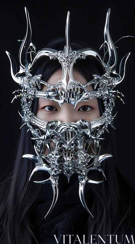 AI ART Futuristic Metal Mask Design