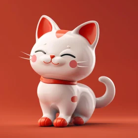 Adorable Cartoon Cat Figure