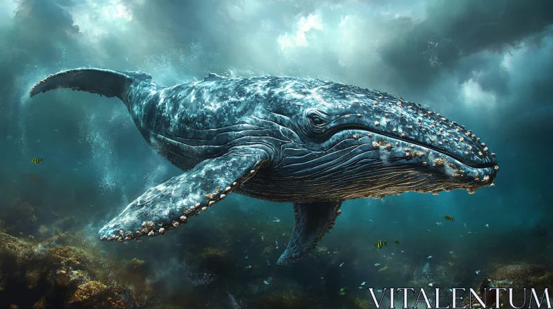 Whale in Deep Sea AI Image