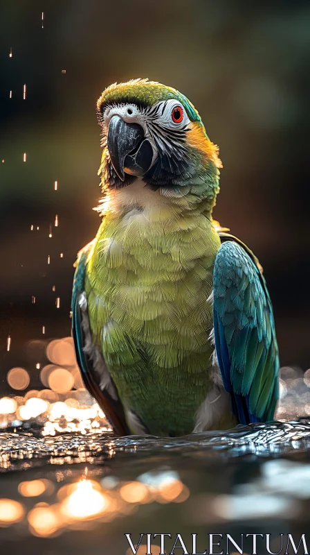 AI ART Exotic Parrot in Natural Habitat