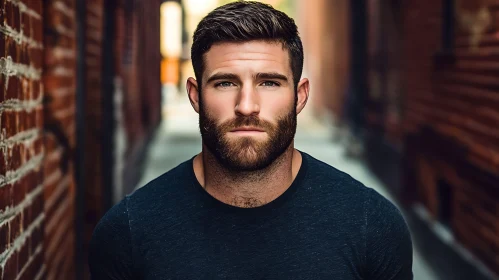 Bearded Man in a Brick Alley Portrait