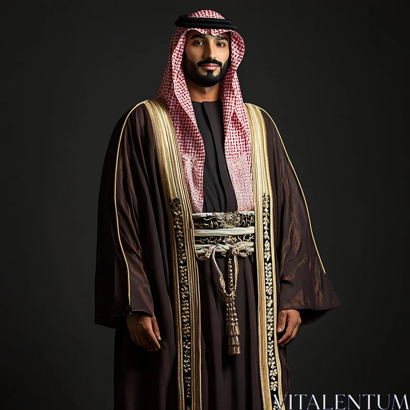 Man in Traditional Middle Eastern Clothing AI Image