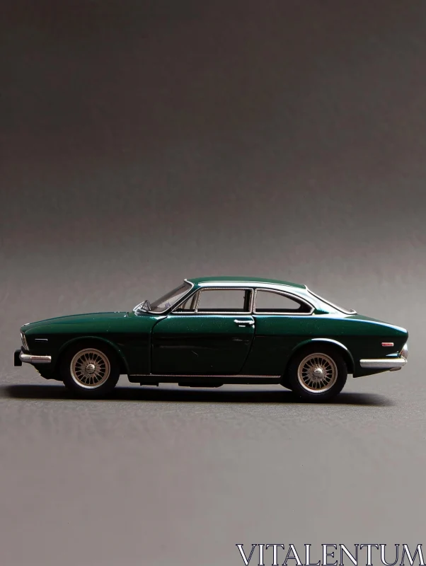 AI ART Classic Green Model Car on Grey Background