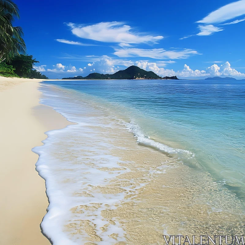 Peaceful Island Beach AI Image