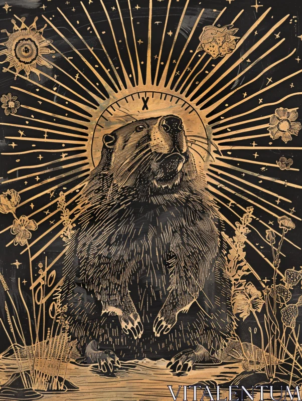 AI ART Celestial Beaver Art