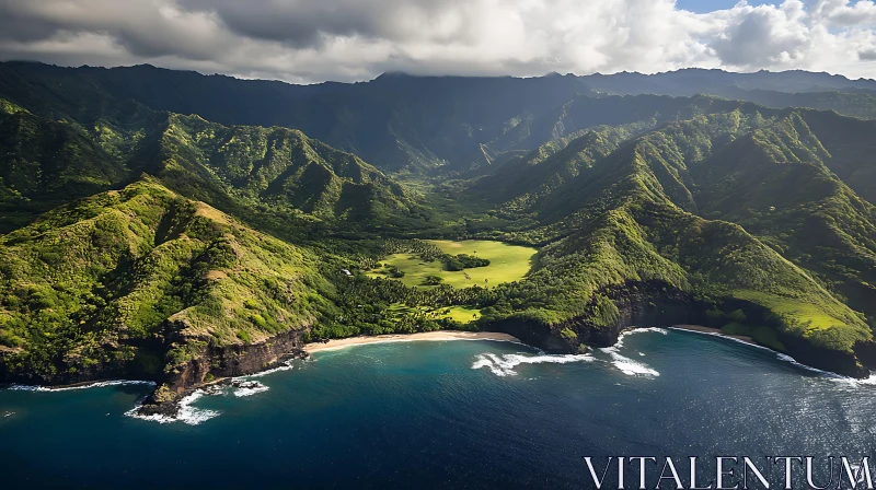 Tropical Island Aerial Landscape AI Image