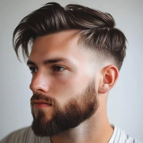 Profile of a Well-Groomed Man with Modern Hairstyle