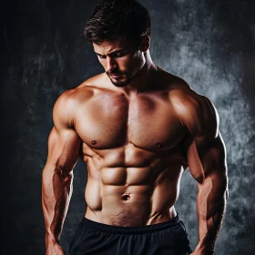 Athletic Man with Prominent Six-Pack