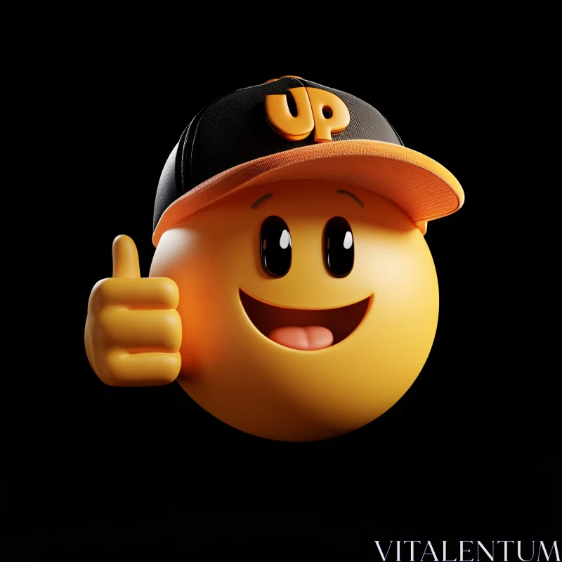 Smiling Emoji Icon with Hat AI Image