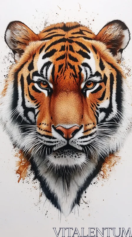 Tiger Gaze Illustration AI Image