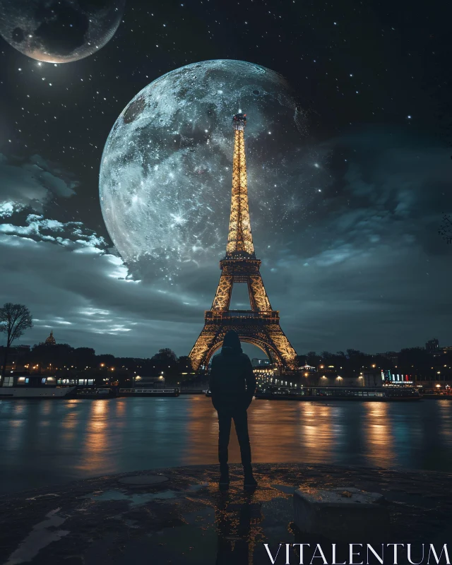 AI ART Mystical Nighttime Eiffel Tower