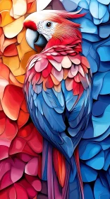 Colorful Mosaic Parrot Illustration